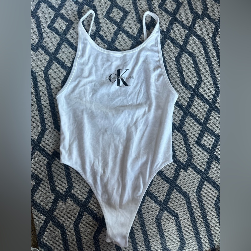 Calvin Klein Jeans White Bodysuit with Logo